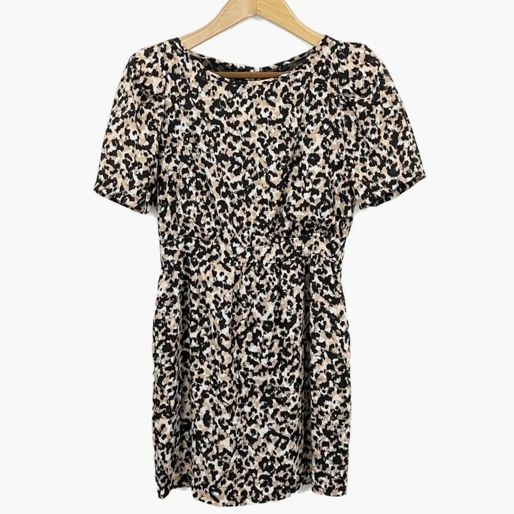 BCBGeneration Animal Print Size 8 Lace Up Back Mini Dress - Picture 2 of 16